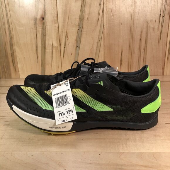 Adidas Adizero Ambition Athletic Black Green Track Spikes GY8401 Men's Size 12.5